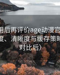 多次使用后再评价age动漫官网官方：加载速度、清晰度与缓存策略观察（对比后）