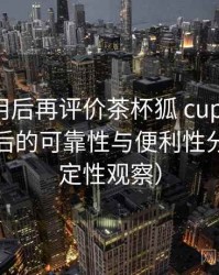 多次使用后再评价茶杯狐 cupfox：长期使用后的可靠性与便利性分析（稳定性观察）