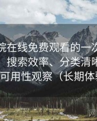 蜂鸟影院在线免费观看的一次真实使用体验：搜索效率、分类清晰度与实际可用性观察（长期体验）