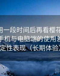 连续使用一段时间后再看樱花影院 理论：在手机与电脑端的使用差异与稳定性表现（长期体验）