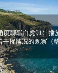 从用户角度聊聊白虎91：播放稳定性与广告干扰情况的观察（整理版）