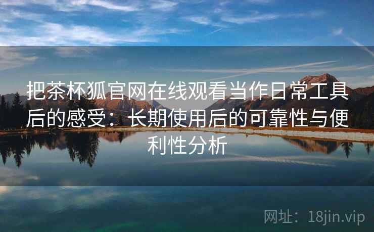 把茶杯狐官网在线观看当作日常工具后的感受：长期使用后的可靠性与便利性分析